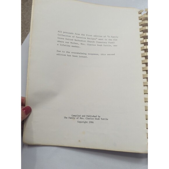 Clarice Doub Tuttle Family Recipe Book Pfafftown, NC Elm Grove United Methodist - Picture 3 of 16
